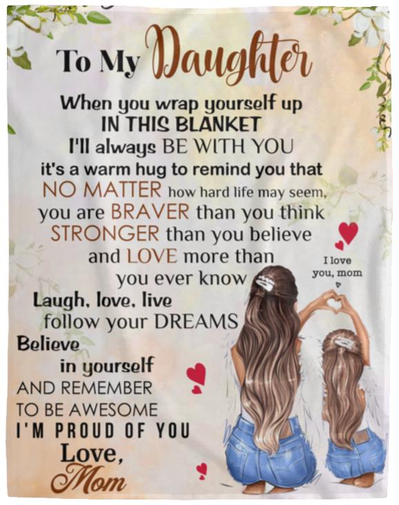 To My Daughter-Mom | Plush fleece Blanket 01