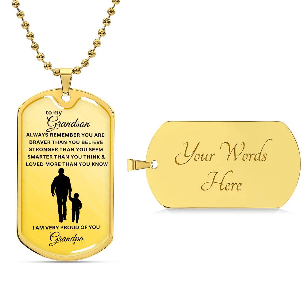 To My Grandson-Grandpa | Dog Tag | 01