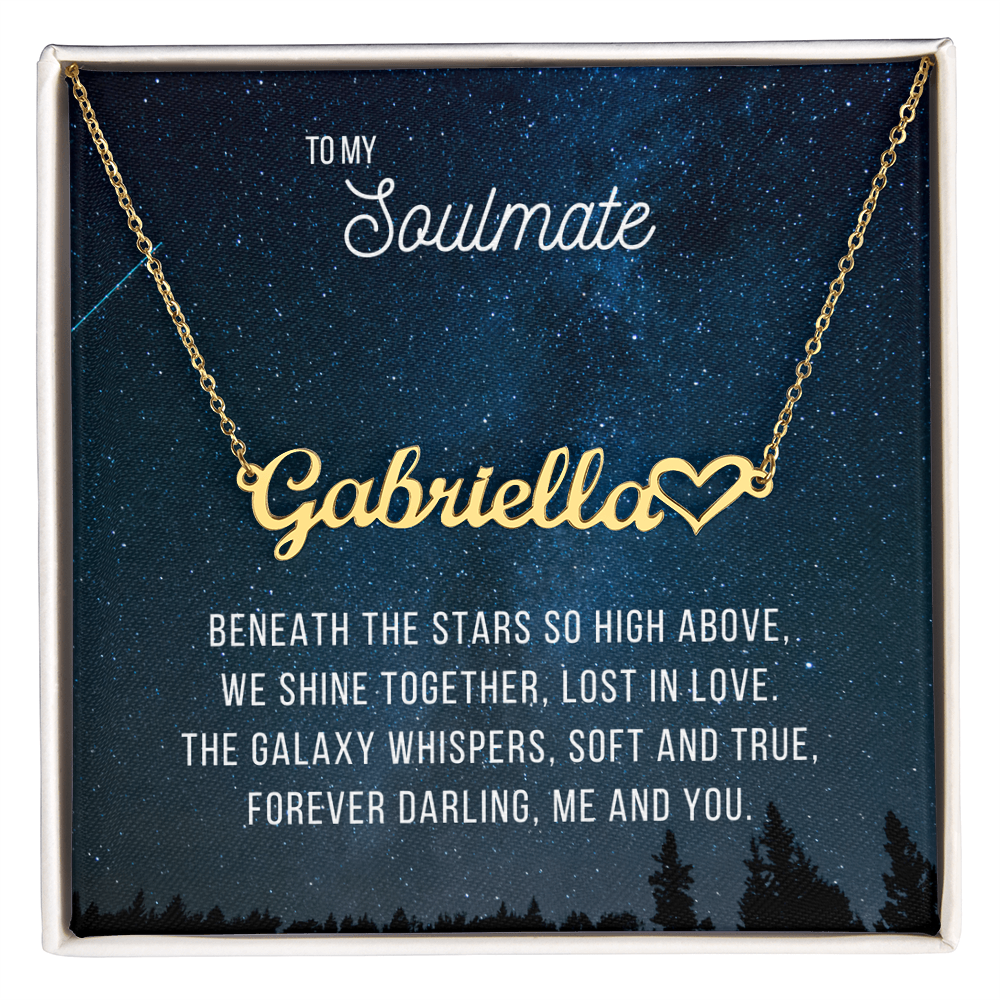To My Soulmate | Heart Name Necklace 01