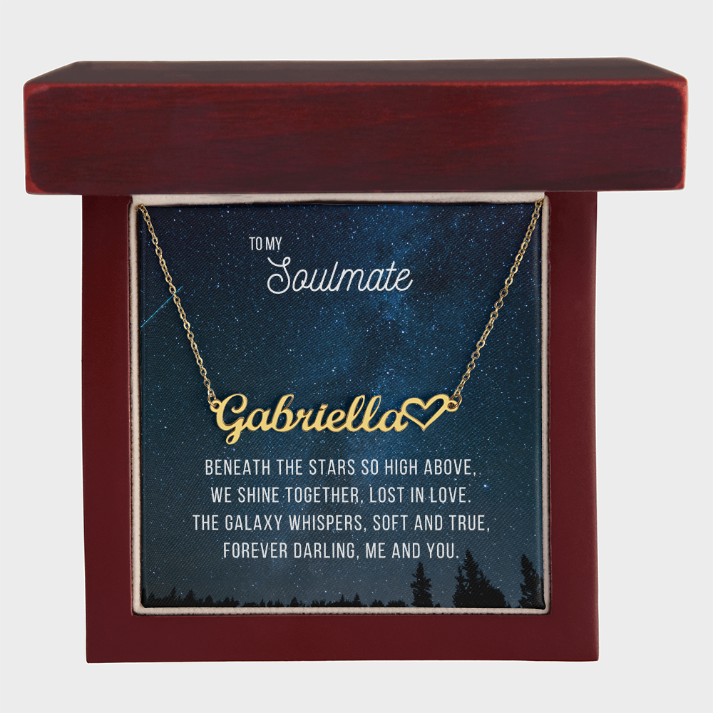 To My Soulmate | Heart Name Necklace 01