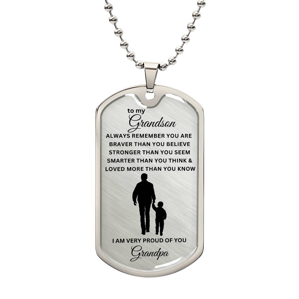 To My Grandson-Grandpa | Dog Tag | 01