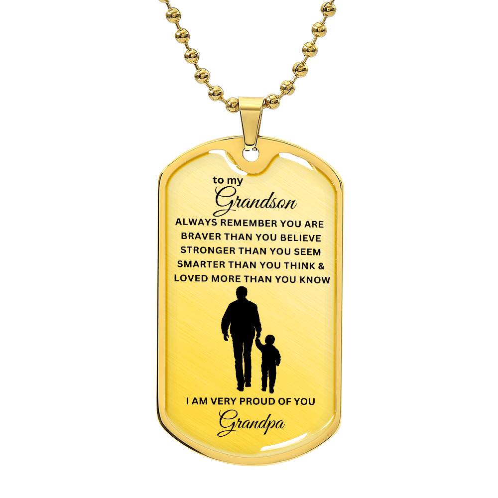To My Grandson-Grandpa | Dog Tag | 01