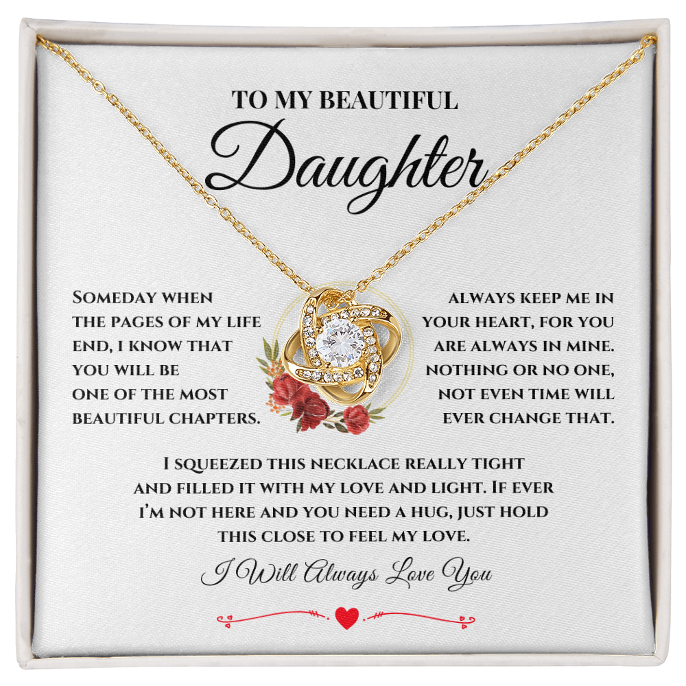 To My Beautiful Daughter | Love Knot Necklace 07