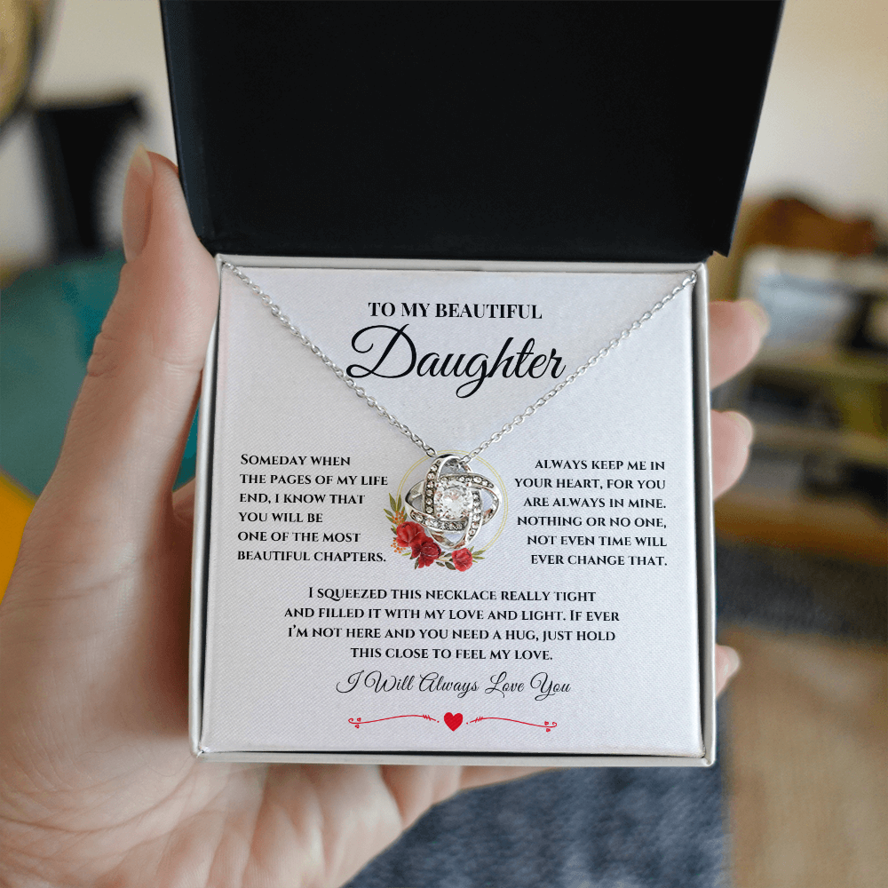 To My Beautiful Daughter | Love Knot Necklace 07