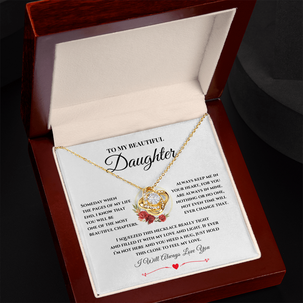 To My Beautiful Daughter | Love Knot Necklace 07