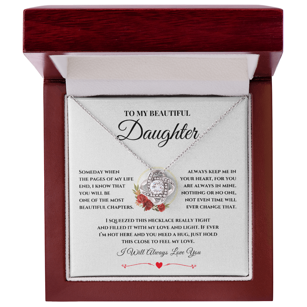 To My Beautiful Daughter | Love Knot Necklace 07
