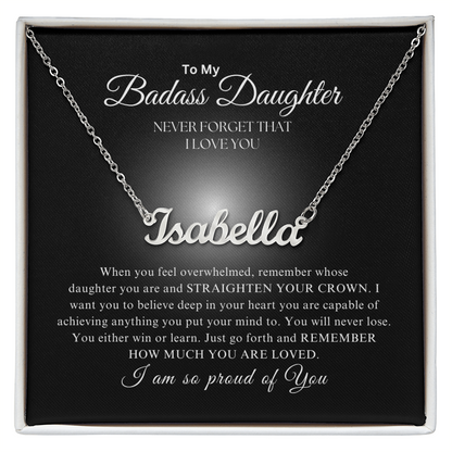 To My Badass Daughter | Custom Name Necklace 05