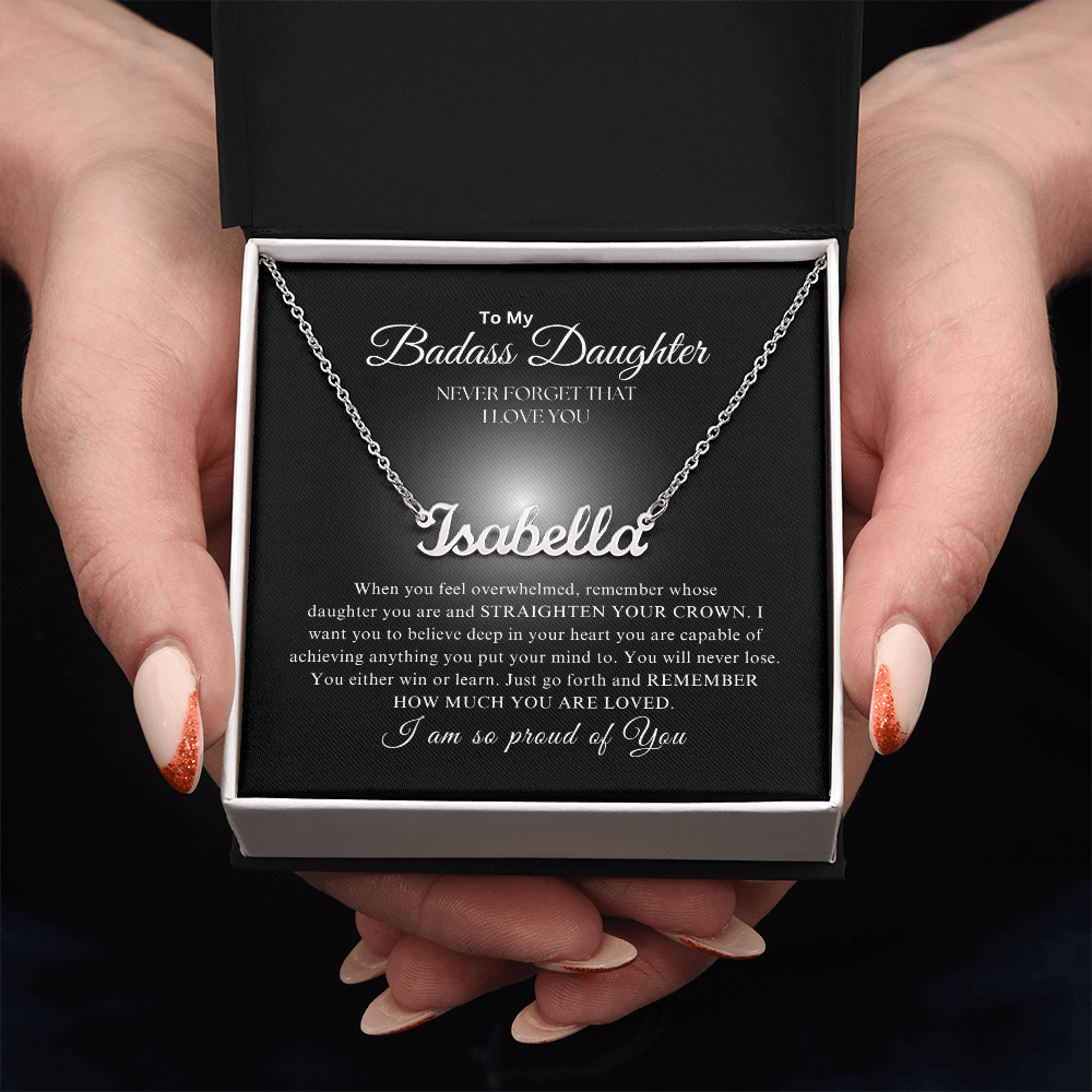 To My Badass Daughter | Custom Name Necklace 05