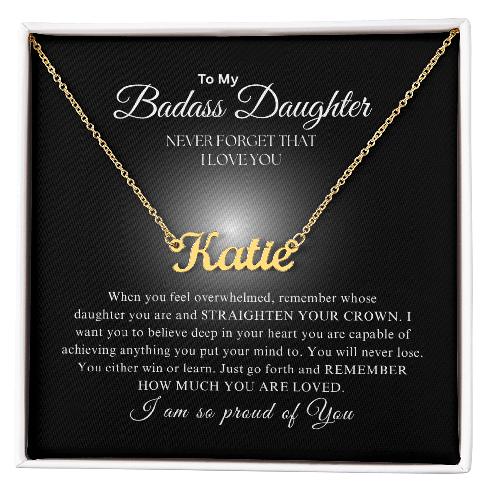 To My Badass Daughter | Custom Name Necklace 05