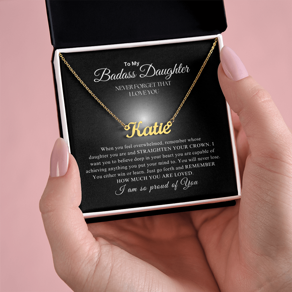 To My Badass Daughter | Custom Name Necklace 05