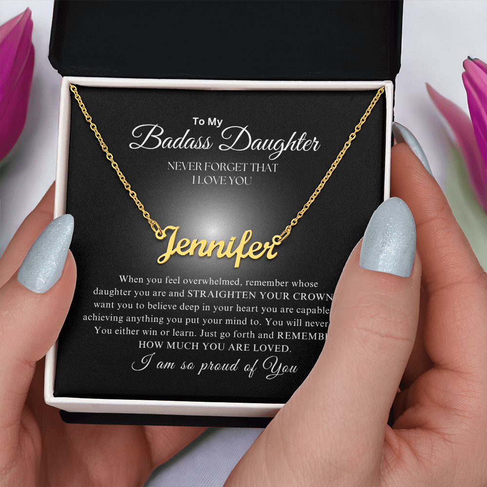To My Badass Daughter | Custom Name Necklace 05