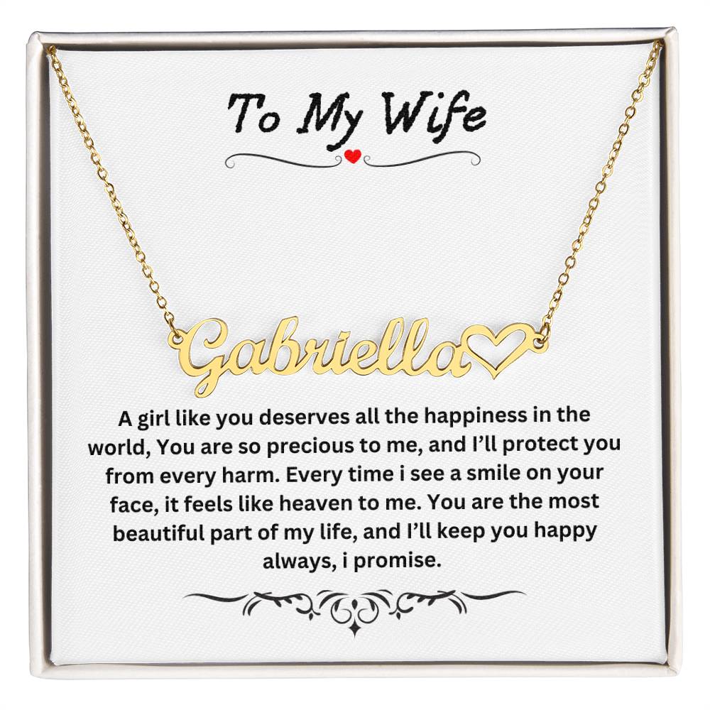 To My Wife | Heart Name Necklace 05
