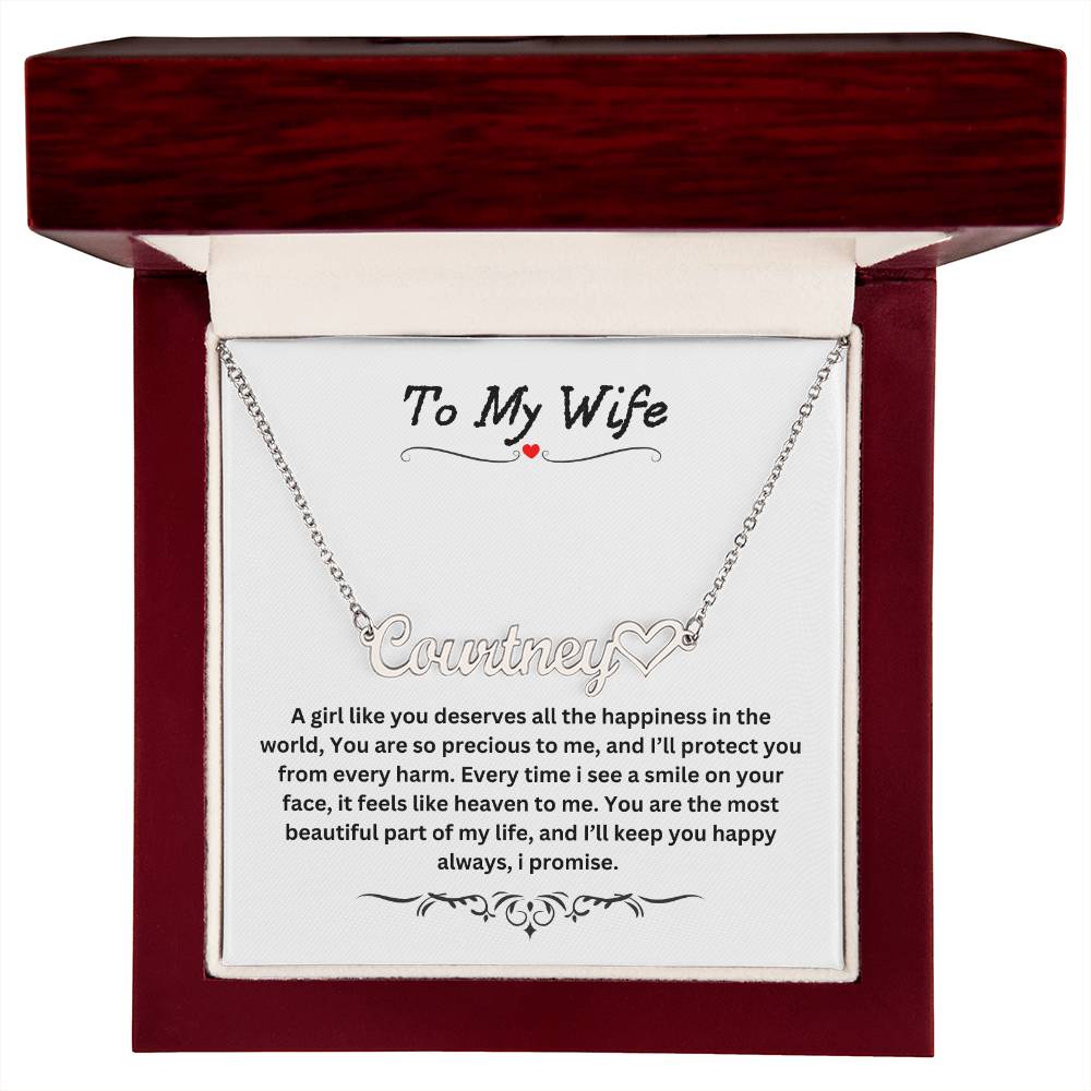 To My Wife | Heart Name Necklace 05