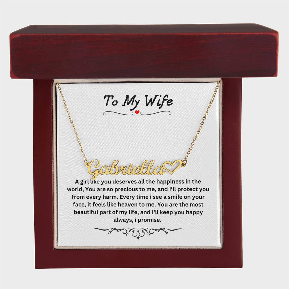 To My Wife | Heart Name Necklace 05